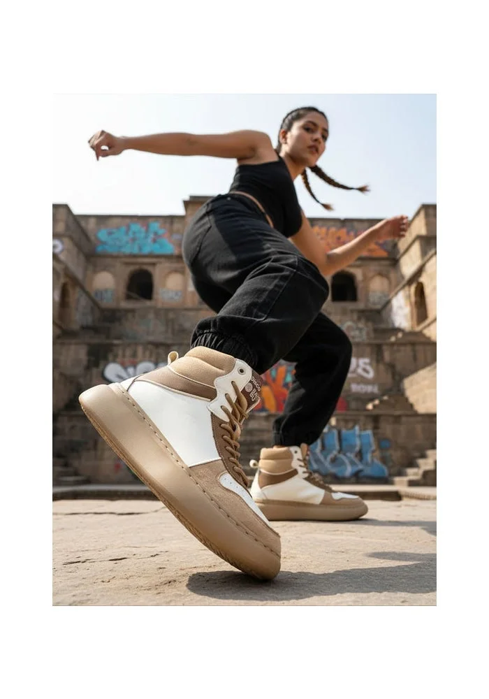 Bacca Bucci TAN Discovery Noir Women’s High-Top Sneakers for Women | Best Price UAE